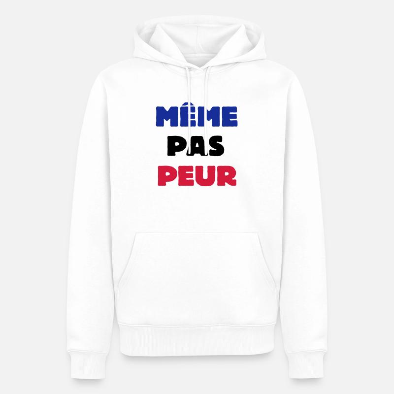 Même pas Peur - Sweat à capuche Premium bio Homme - blanc