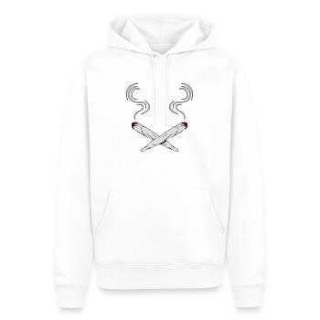 kiffen joints design - Männer Premium Bio Hoodie - Weiß - Vorne - Nico (187cm)