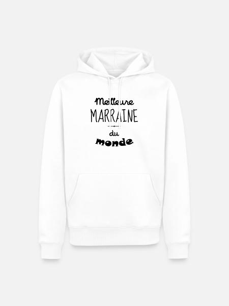 Parrain / Marraine / Filleule / Filleul - Sweat à capuche Premium bio Homme - blanc