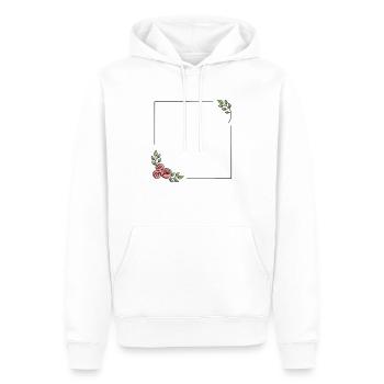 Blumen Rahmen Vintage Selber gestalten - Männer Premium Bio Hoodie - Weiß - Vorne - Nico (187cm)