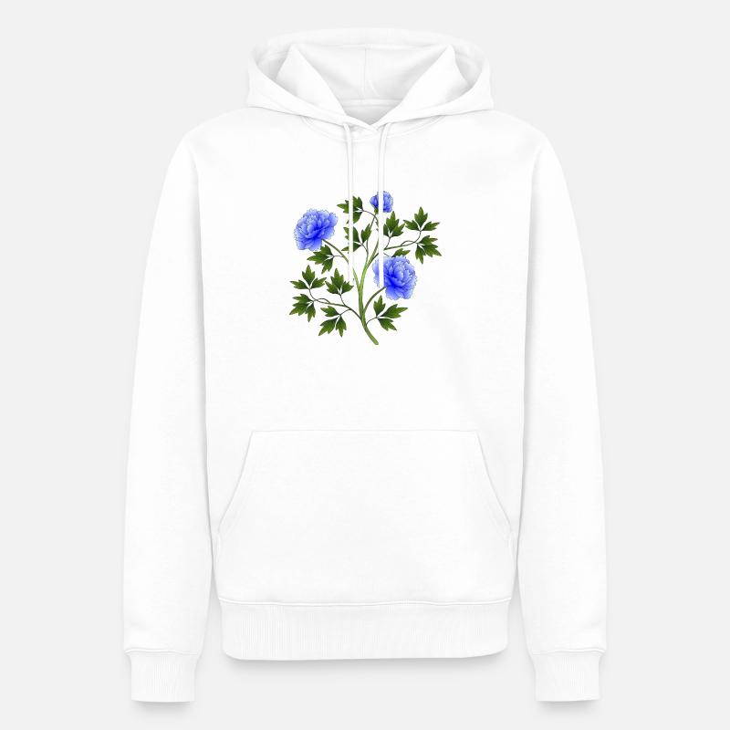 fleurs - Sweat à capuche Premium bio Homme - blanc
