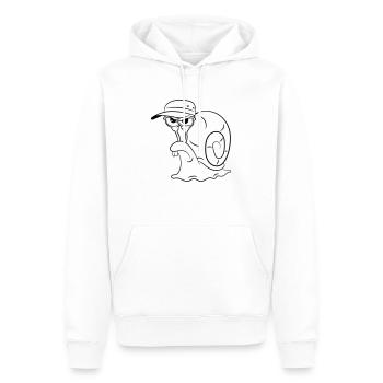 Escargot drôle mal - Sweat à capuche Premium bio Homme - blanc - Devant - Nico (187cm)