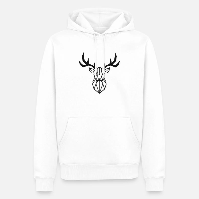 Minimalistic - Deer / Hirsch - Männer Premium Bio Hoodie - Weiß