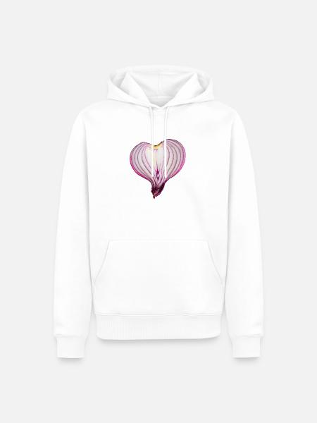 Zwiebelherz - Männer Premium Bio Hoodie - Weiß