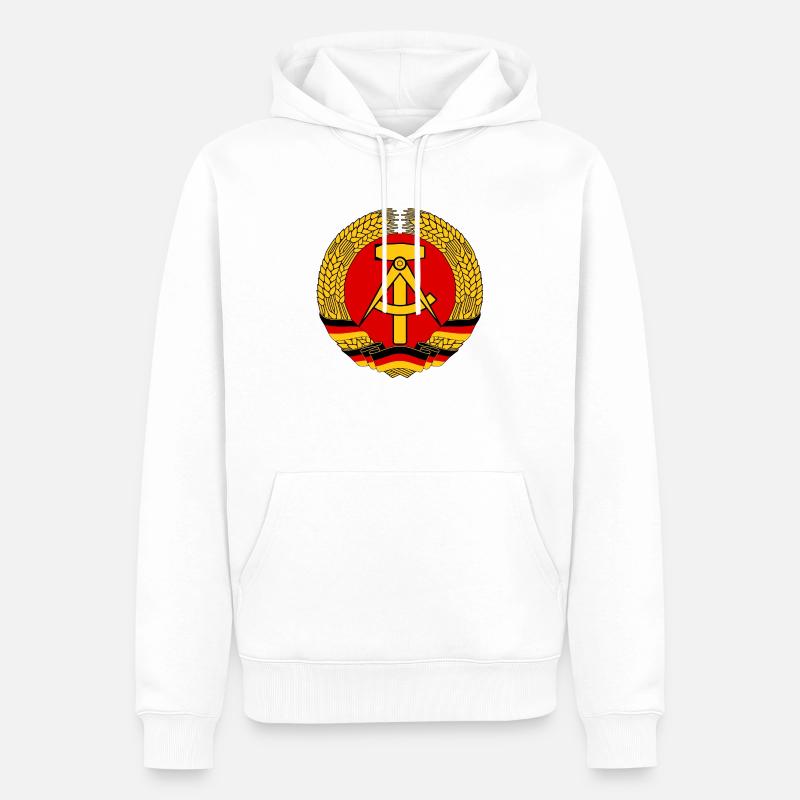DDR Emblem - Männer Premium Bio Hoodie - Weiß