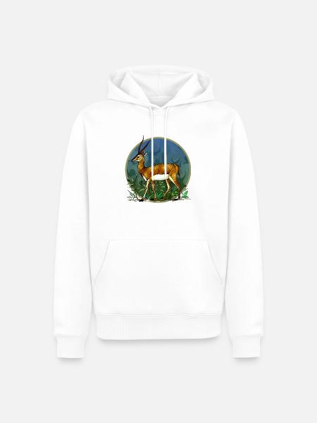 Antelope - Men’s Premium Organic Hoodie - white