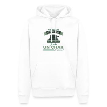 Je ne ronfle pas un char de combat Cadeau - Sweat à capuche Premium bio Homme - blanc - Devant - Nico (187cm)