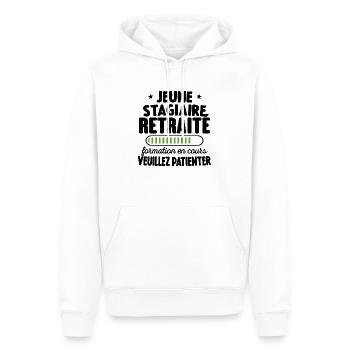Jeune Stagiaire Retraité Formation En Cours - Sweat à capuche Premium bio Homme - blanc - Devant - Nico (187cm)