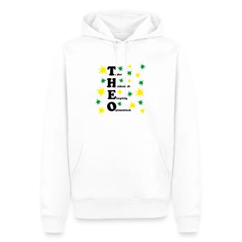 Theo - Männer Premium Bio Hoodie - Weiß - Vorne - Nico (187cm)