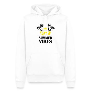Ambiance estivale - Sweat à capuche Premium bio Homme - blanc - Devant - Nico (187cm)