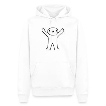 Concevoir un petit homme heureux - Sweat à capuche Premium bio Homme - blanc - Devant - Nico (187cm)