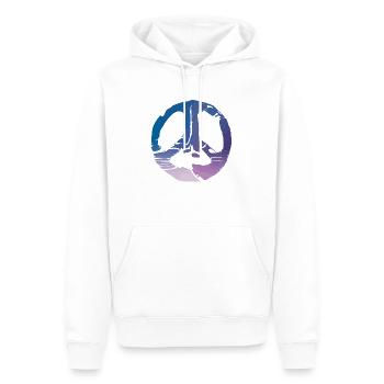 Frieden Friedenszeichen Liebe Harmonie Symbol 3 - Männer Premium Bio Hoodie - Weiß - Vorne - Nico (187cm)