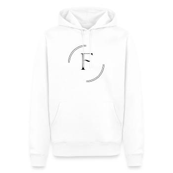 Buchstabe F - Männer Premium Bio Hoodie - Weiß - Vorne - Nico (187cm)