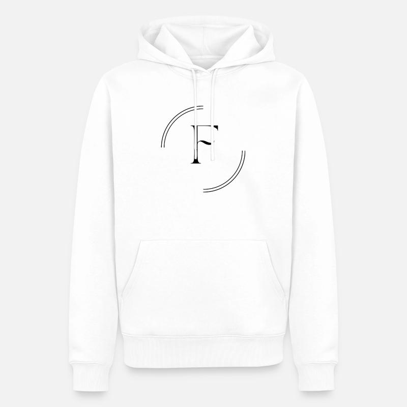 Buchstabe F - Männer Premium Bio Hoodie - Weiß