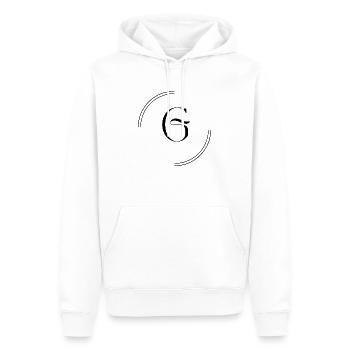 Buchstabe G - Männer Premium Bio Hoodie - Weiß - Vorne - Nico (187cm)