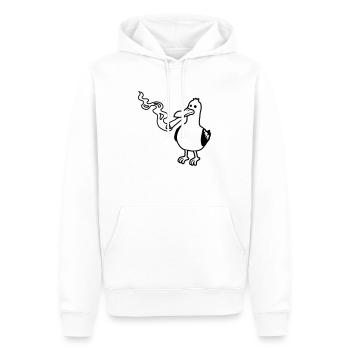 Mouette stoner fumante commune - Sweat à capuche Premium bio Homme - blanc - Devant - Nico (187cm)