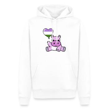 Hippo Balloon Genderqueer Pride - Sweat à capuche Premium bio Homme - blanc - Devant - Nico (187cm)