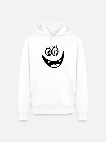 Silly Happy Face Doodle - Men’s Premium Organic Hoodie - white