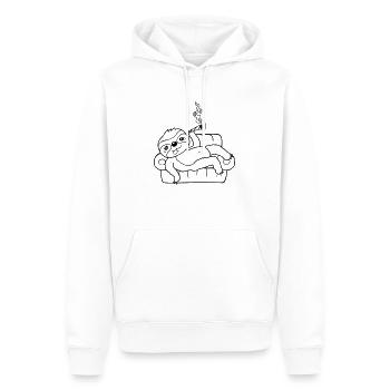 Canapé commun paresseux frissons - Sweat à capuche Premium bio Homme - blanc - Devant - Nico (187cm)