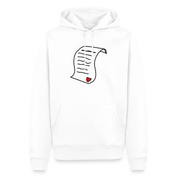 Bonne Saint-Valentin Lettre d’amour / Lettre d’amour #LOVE - Sweat à capuche Premium bio Homme - blanc - Devant - Nico (187cm)