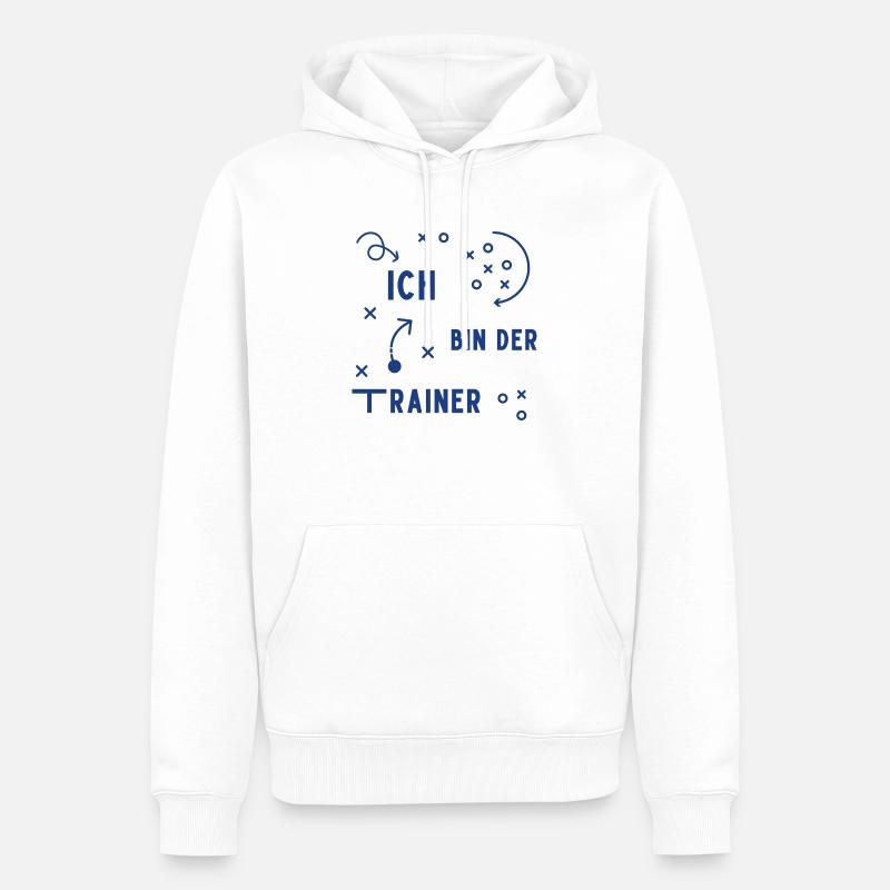 Ich bin der Trainer - Männer Premium Bio Hoodie - Weiß