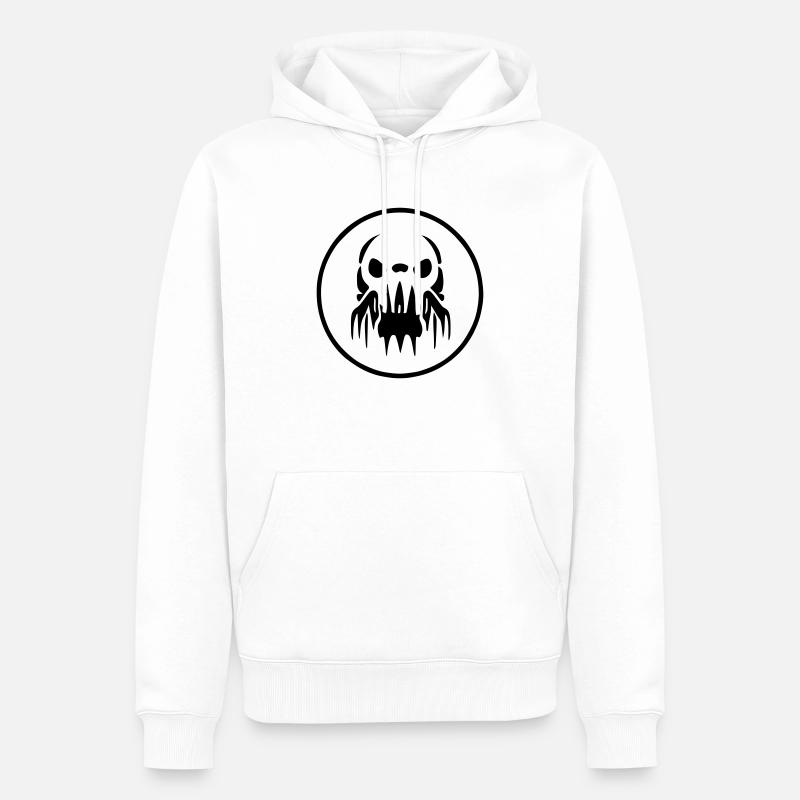 Logo Zombie Alien - Männer Premium Bio Hoodie - Weiß