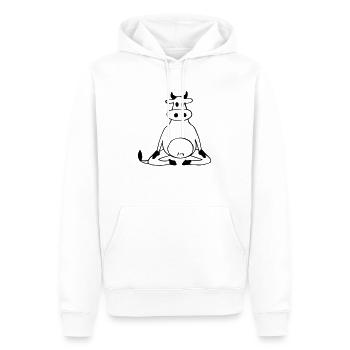 Une vache fait une idée cadeau pour les amateurs de yoga yoga - Sweat à capuche Premium bio Homme - blanc - Devant - Nico (187cm)