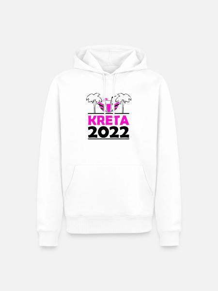 Kreta 2022 - Männer Premium Bio Hoodie - Weiß