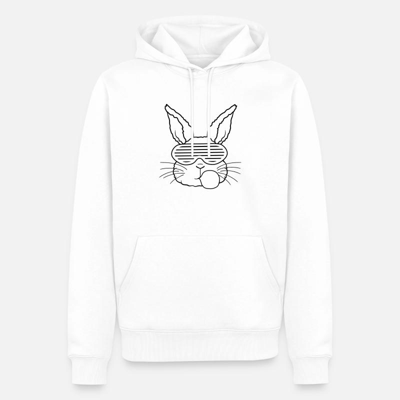 Lapin chewing-gum bubble cool - Sweat à capuche Premium bio Homme - blanc