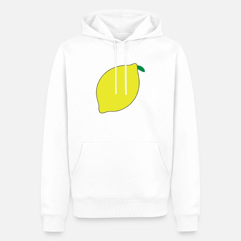 Idée cadeau d’illustration de citron - Sweat à capuche Premium bio Homme - blanc