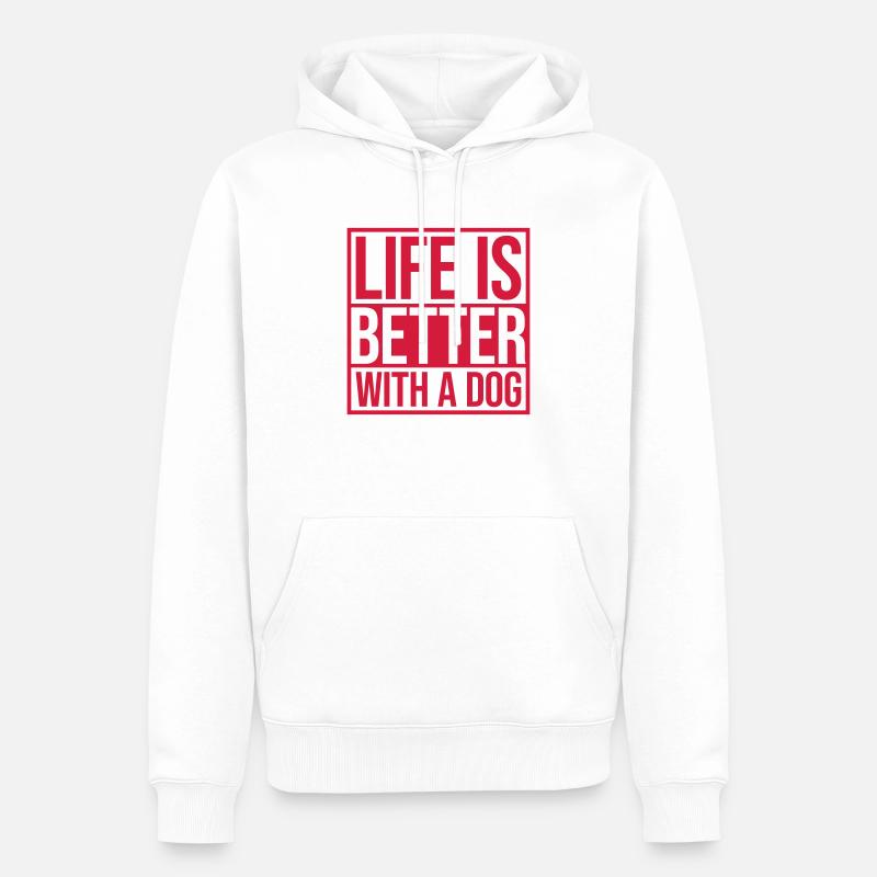 better with a dog - Männer Premium Bio Hoodie - Weiß