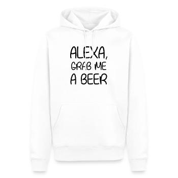 Alexa Beer - Männer Premium Bio Hoodie - Weiß - Vorne - Nico (187cm)