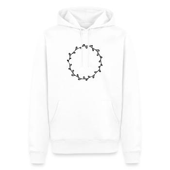 Floral Garland Flowers Hearts 24 Drawing Area 24 - Men’s Premium Organic Hoodie - white - Front - Nico (187cm)