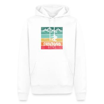 Snowboard Snowboarding Shirt - Board Love Vintage - Männer Premium Bio Hoodie - Weiß - Vorne - Nico (187cm)