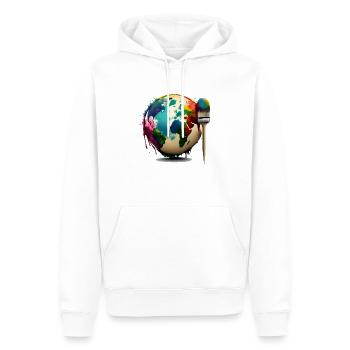 Colorie-moi Cadeau - Sweat à capuche Premium bio Homme - blanc - Devant - Nico (187cm)