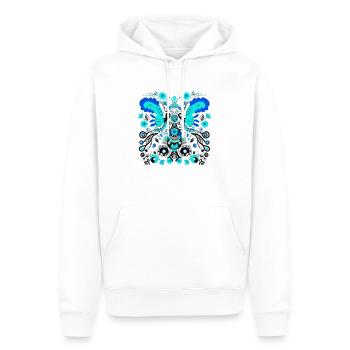 Blaue Vintage-Vögel - Männer Premium Bio Hoodie - Weiß - Vorne - Nico (187cm)