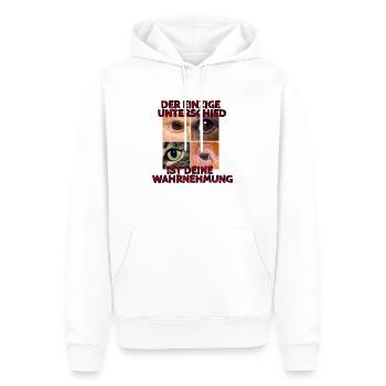 Der einzige Unterschied ist deine Wahrnehmung 3.0 - Männer Premium Bio Hoodie - Weiß - Vorne - Nico (187cm)