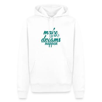 make your dreams happen - Men’s Premium Organic Hoodie - white - Front - Nico (187cm)