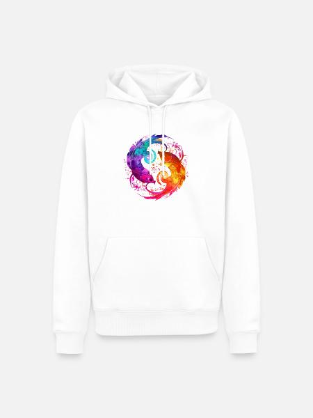 Die und der Fisch - Männer Premium Bio Hoodie - Weiß
