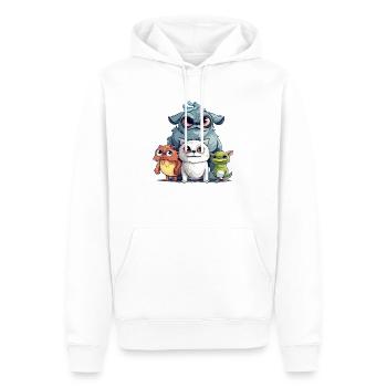 Les streums n°1 - Sweat à capuche Premium bio Homme - blanc - Devant - Nico (187cm)