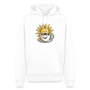 Morgensonne und Kaffee - Männer Premium Bio Hoodie - Weiß - Vorne - Nico (187cm)