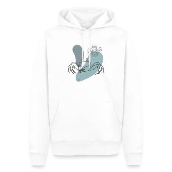 "Crab", Boho Line Art Design, Series "Ocean" - Men’s Premium Organic Hoodie - white - Front - Nico (187cm)