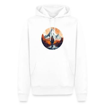 Montagne - Sweat à capuche Premium bio Homme - blanc - Devant - Nico (187cm)