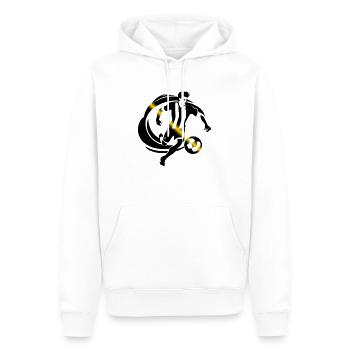 Footballeur Noir Jaune Foot - Sweat à capuche Premium bio Homme - blanc - Devant - Nico (187cm)