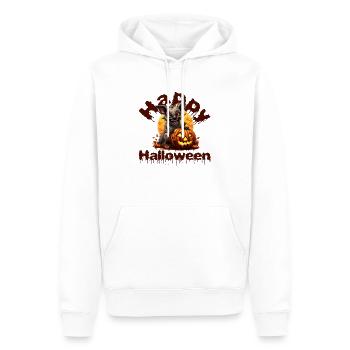 Hyène effrayante d’Halloween Joyeux Halloween - Sweat à capuche Premium bio Homme - blanc - Devant - Nico (187cm)