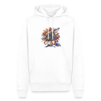 Eine Biene auf einer Blume - Männer Premium Bio Hoodie - Weiß - Vorne - Nico (187cm)