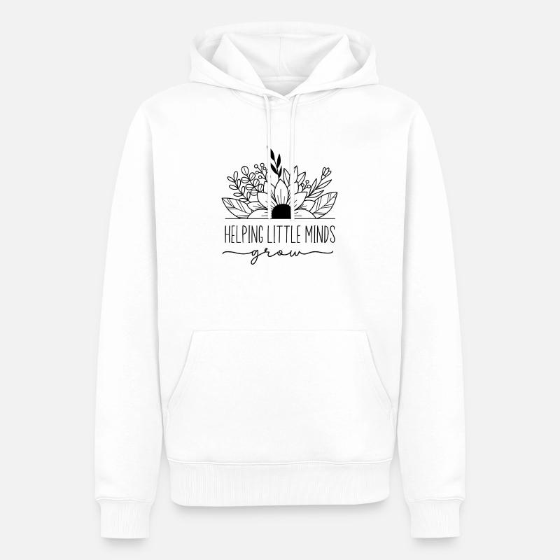 Aider les petits esprits à grandir - Sweat à capuche Premium bio Homme - blanc