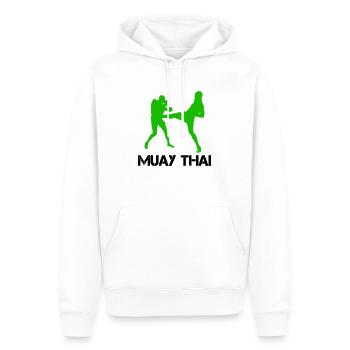 muay thai 1 - Männer Premium Bio Hoodie - Weiß - Vorne - Nico (187cm)