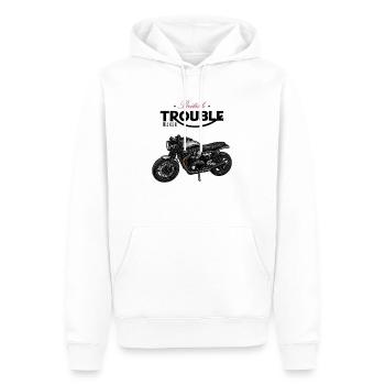 Classique moderne // Personnalisé // Moto - Sweat à capuche Premium bio Homme - blanc - Devant - Nico (187cm)