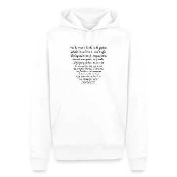 To Be, Or Not To Be 02 (Black Text) - Men’s Premium Organic Hoodie - white - Front - Nico (187cm)
